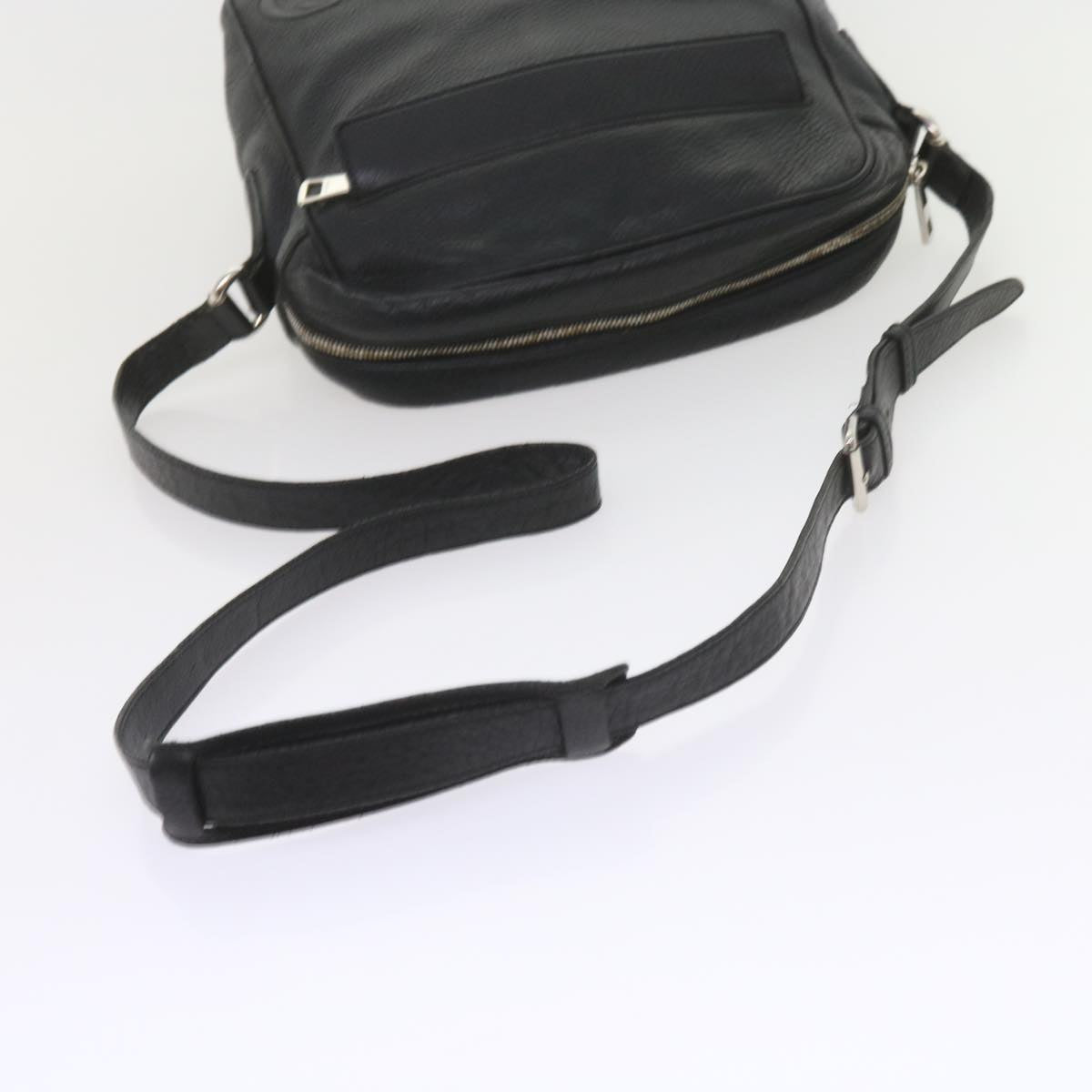 GUCCI Shoulder Bag Leather Black 337084 bs10188
