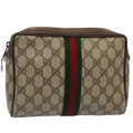GUCCI GG Supreme Web Sherry Line Clutch Bag Beige Red 89 01 012 bs10203