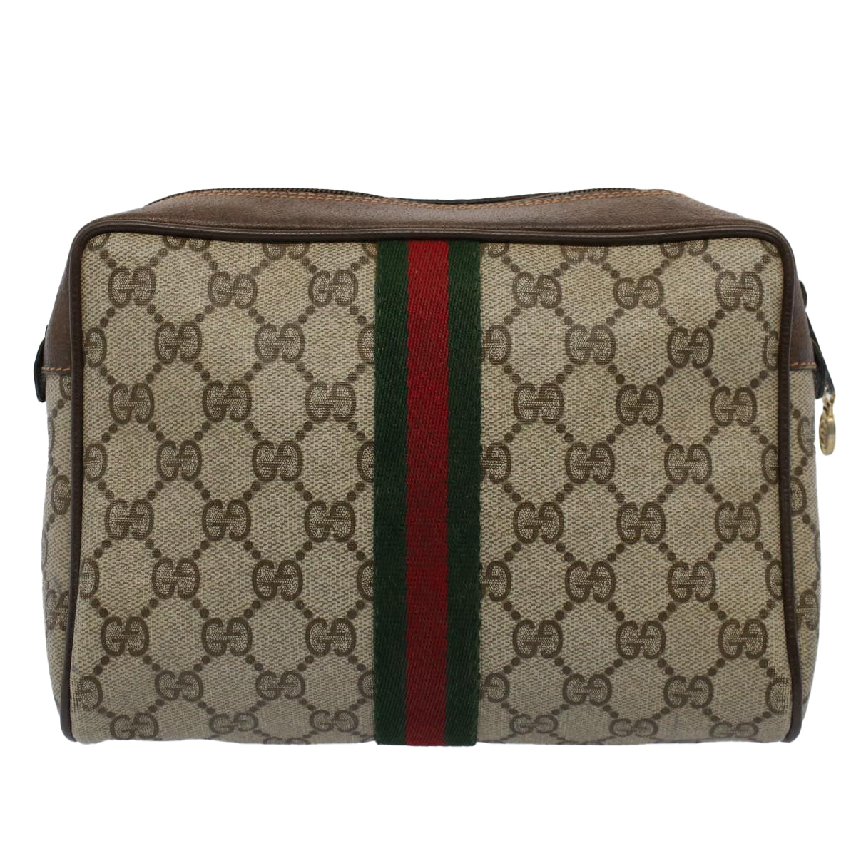 GUCCI GG Supreme Web Sherry Line Clutch Bag Beige Red 89 01 012 bs10203