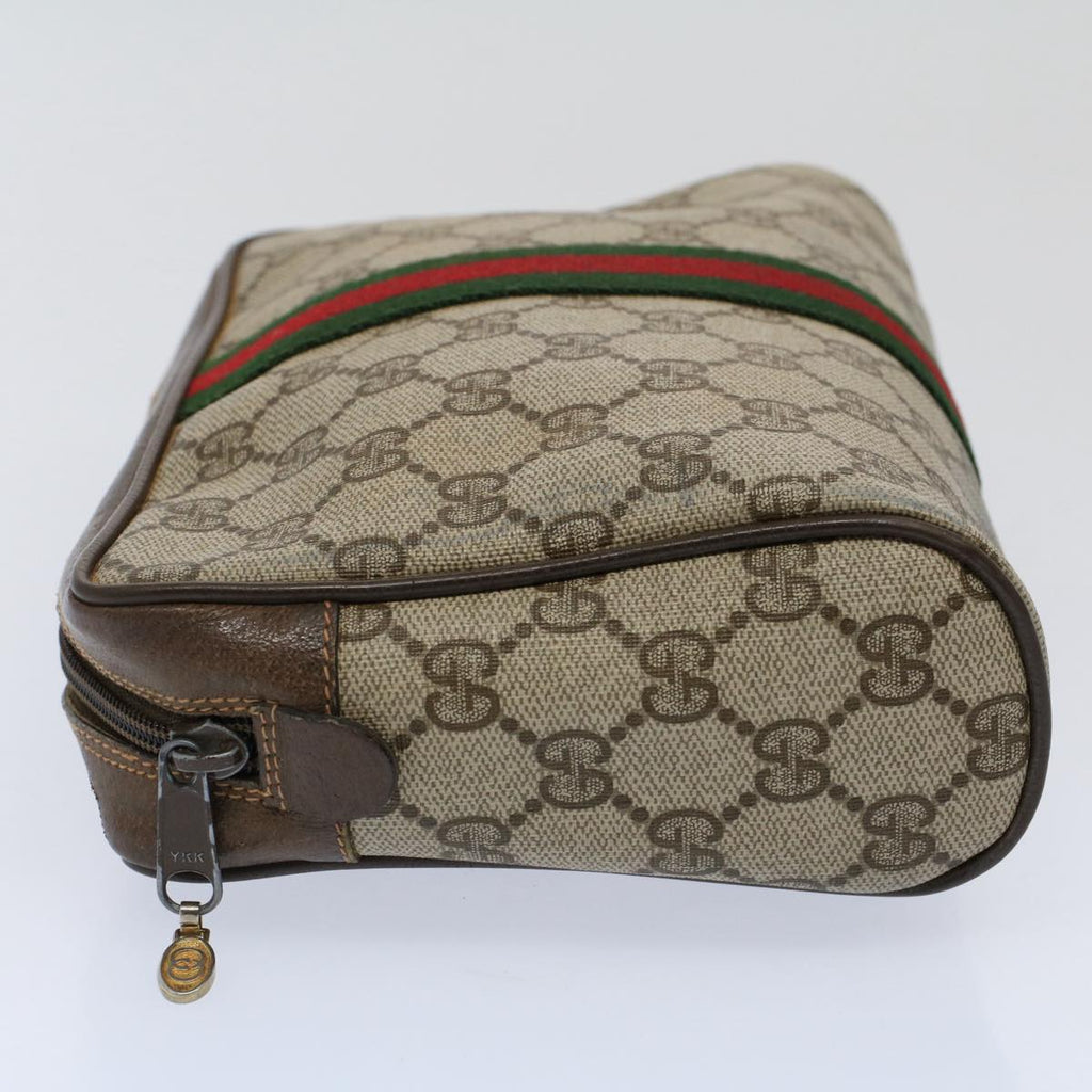 GUCCI GG Supreme Web Sherry Line Clutch Bag Beige Red 89 01 012 bs10203