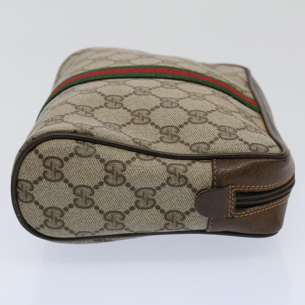 GUCCI GG Supreme Web Sherry Line Clutch Bag Beige Red 89 01 012 bs10203