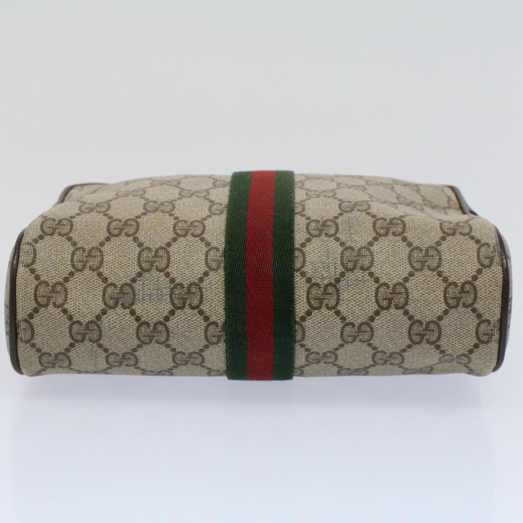 GUCCI GG Supreme Web Sherry Line Clutch Bag Beige Red 89 01 012 bs10203