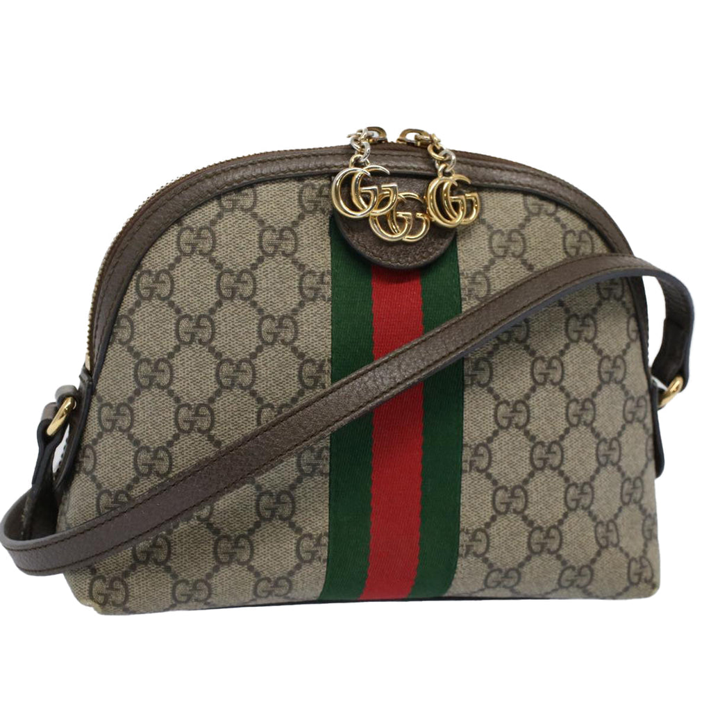 GUCCI GG Supreme Web Sherry Line Shoulder Bag Beige Red 499621 bs10204