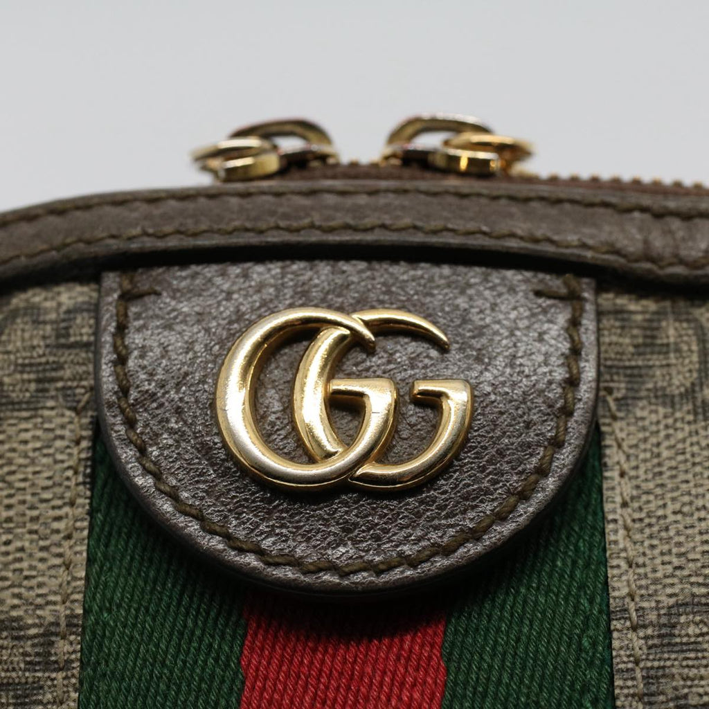 GUCCI GG Supreme Web Sherry Line Shoulder Bag Beige Red 499621 bs10204