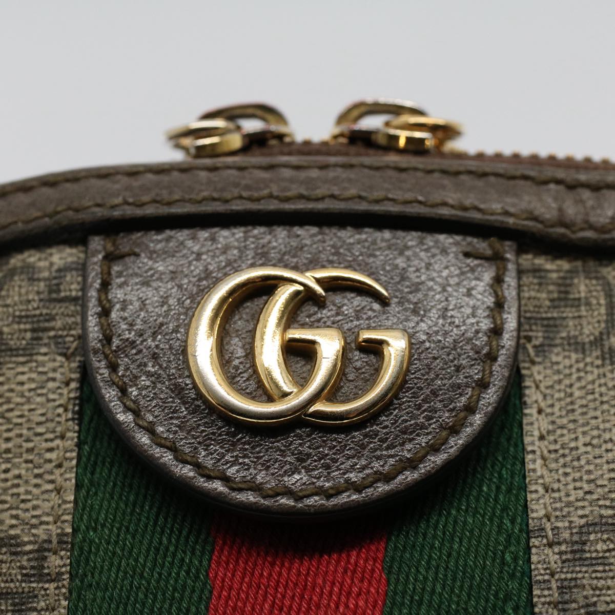 GUCCI GG Supreme Web Sherry Line Shoulder Bag Beige Red 499621 bs10204