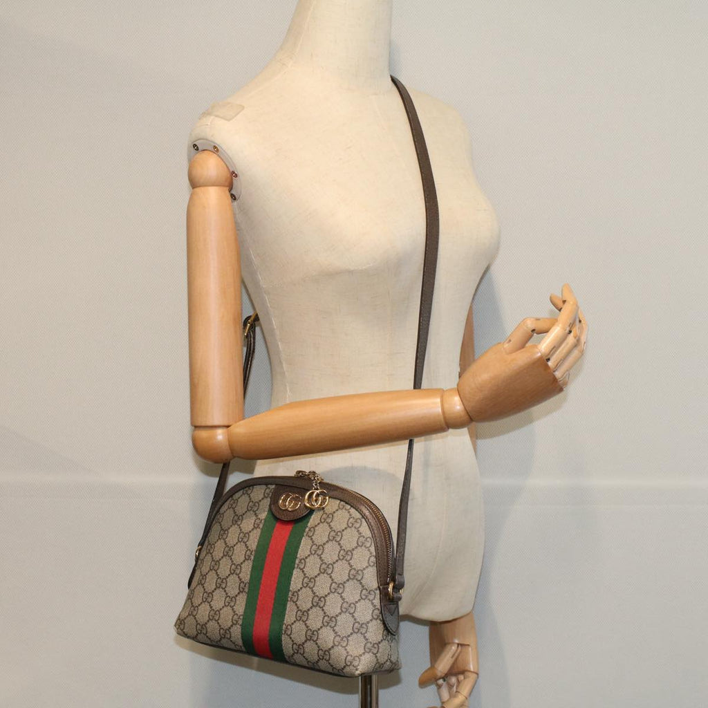 GUCCI GG Supreme Web Sherry Line Shoulder Bag Beige Red 499621 bs10204