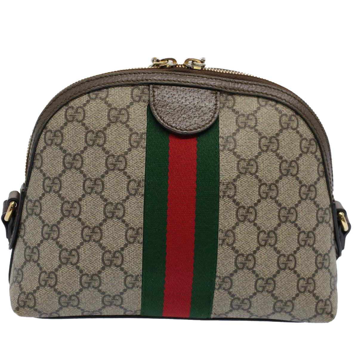 GUCCI GG Supreme Web Sherry Line Shoulder Bag Beige Red 499621 bs10204