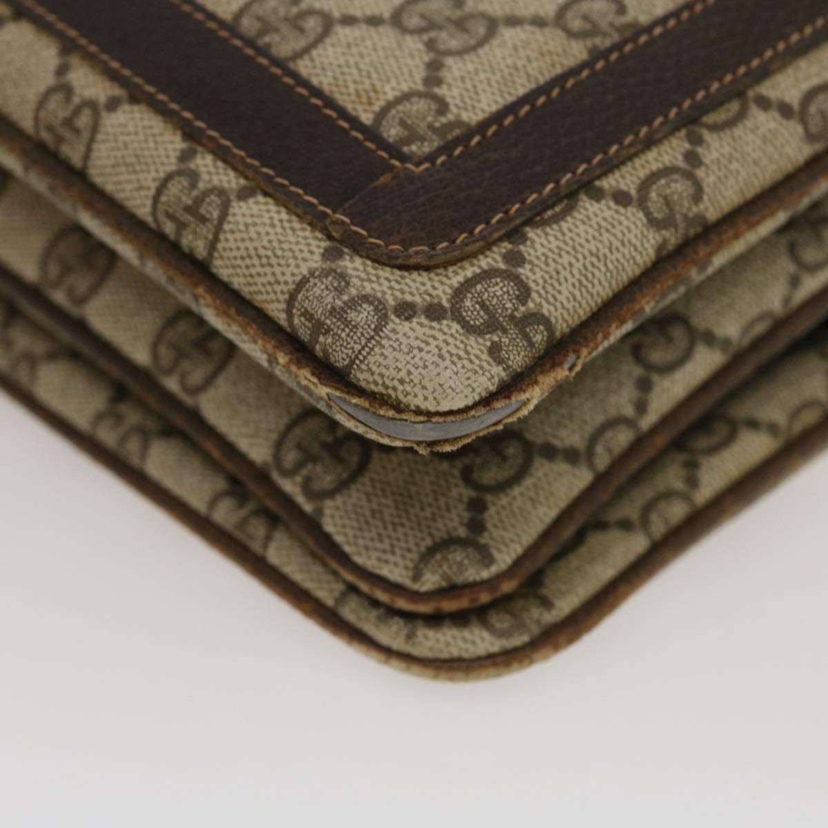 GUCCI Web Sherry Line GG Canvas Shoulder Bag Beige Red Green bs1024