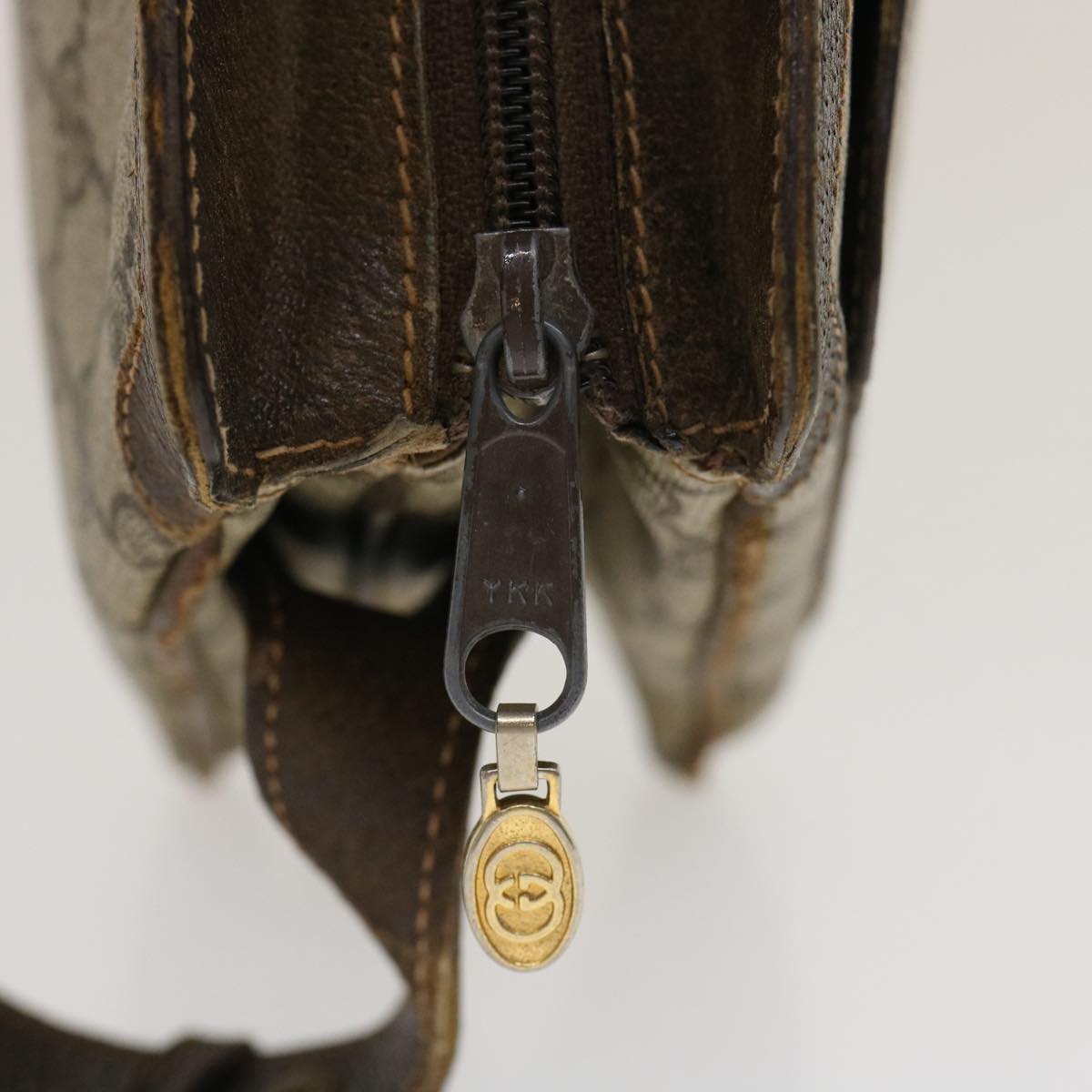 GUCCI Web Sherry Line GG Canvas Shoulder Bag Beige Red Green bs1024