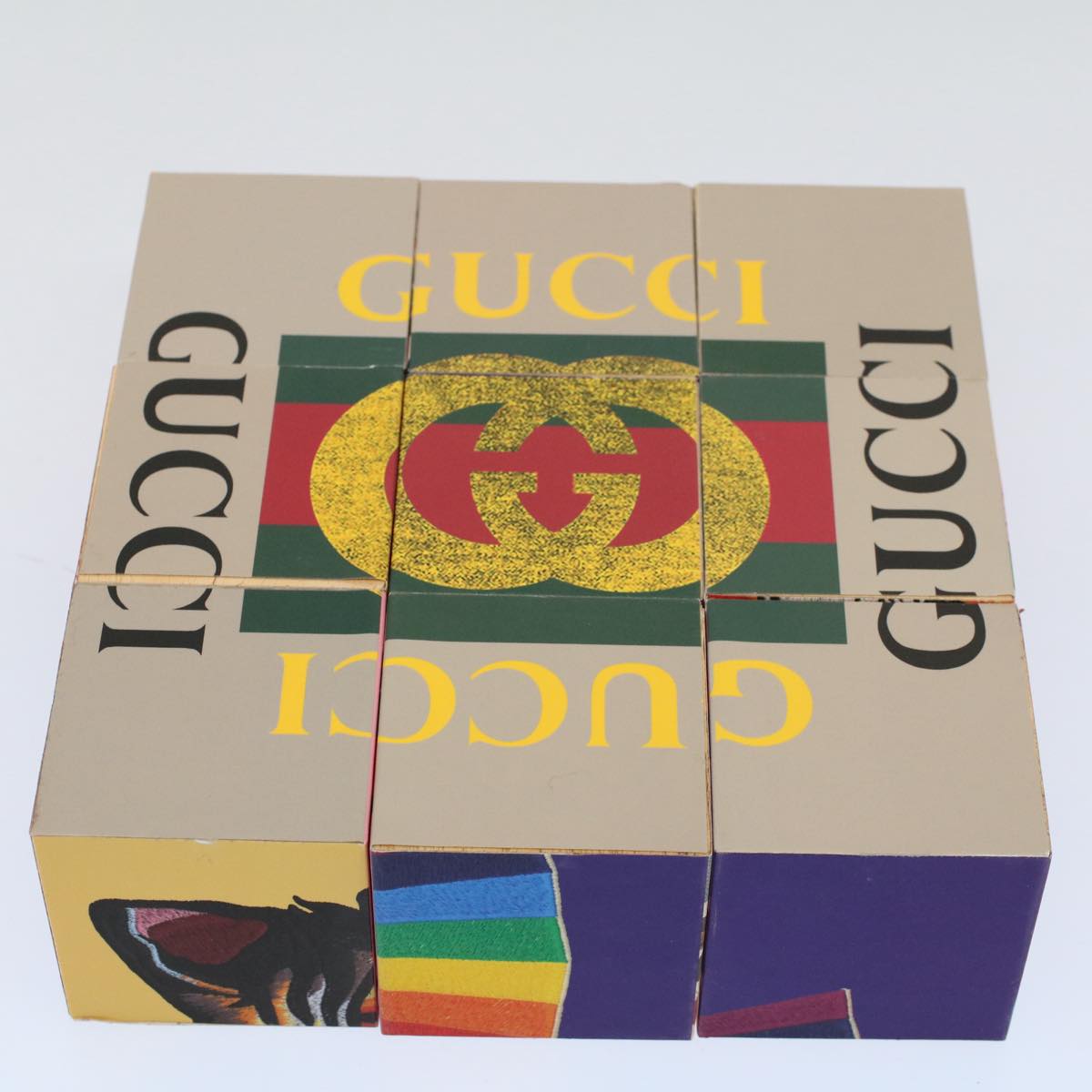 GUCCI Puzzle Web Sherry Line GINZA Wood Pink Red Green bs10240