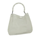 GUCCI Mesh Bamboo Shoulder Bag Leather White 001 5577 3444 bs10346
