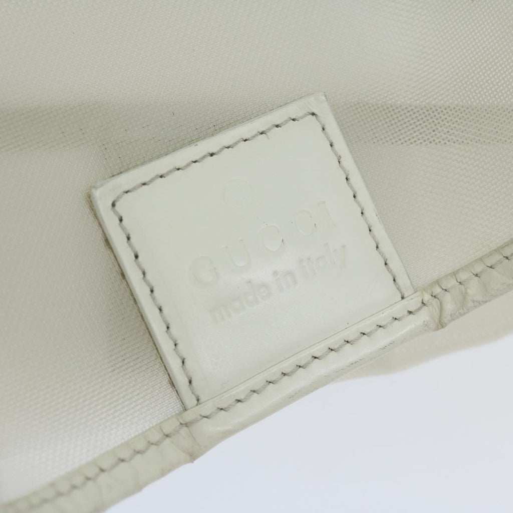 GUCCI Mesh Bamboo Shoulder Bag Leather White 001 5577 3444 bs10346