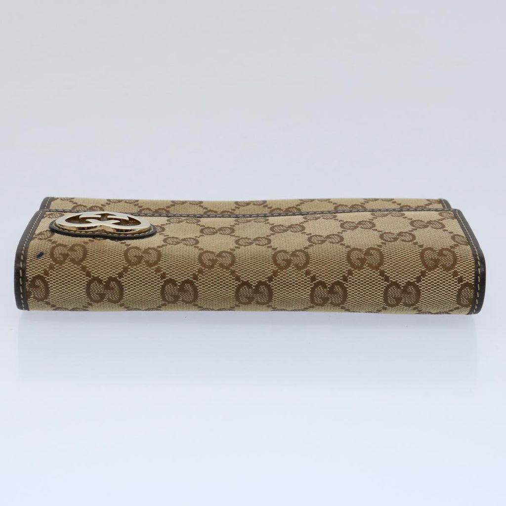 GUCCI GG Canvas Long Wallet Beige 251861 bs10353