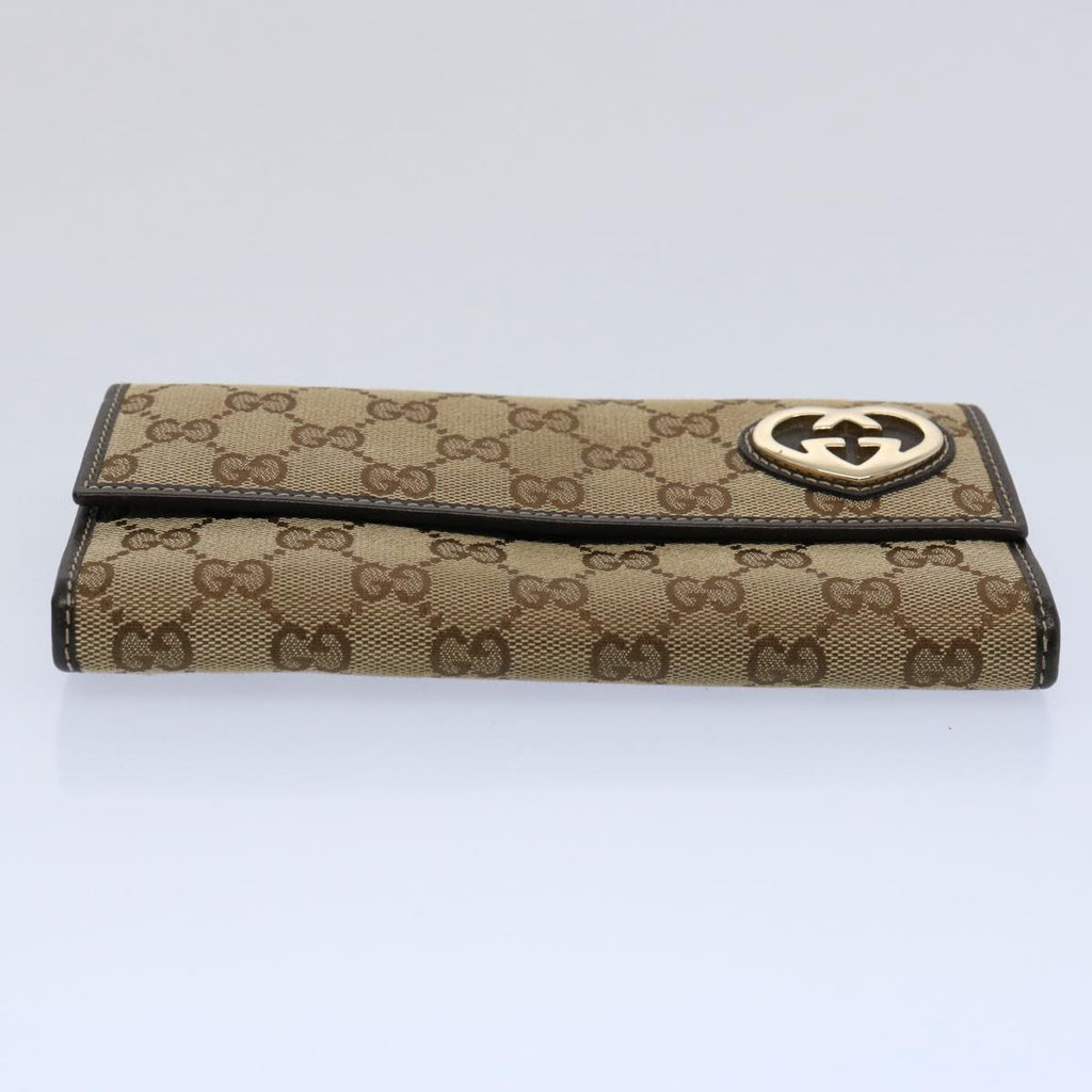 GUCCI GG Canvas Long Wallet Beige 251861 bs10353