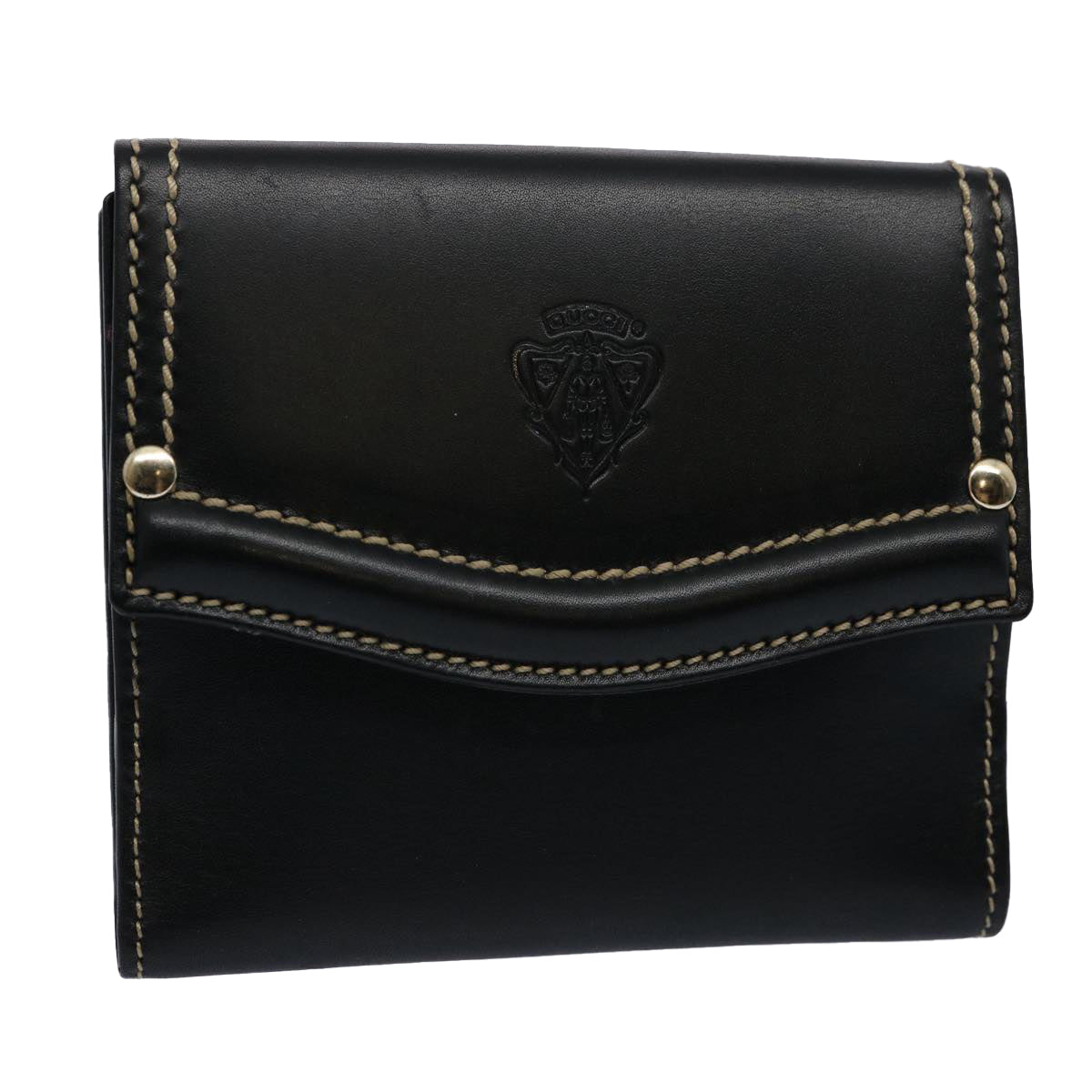 GUCCI Wallet Leather Black 141402 bs10364