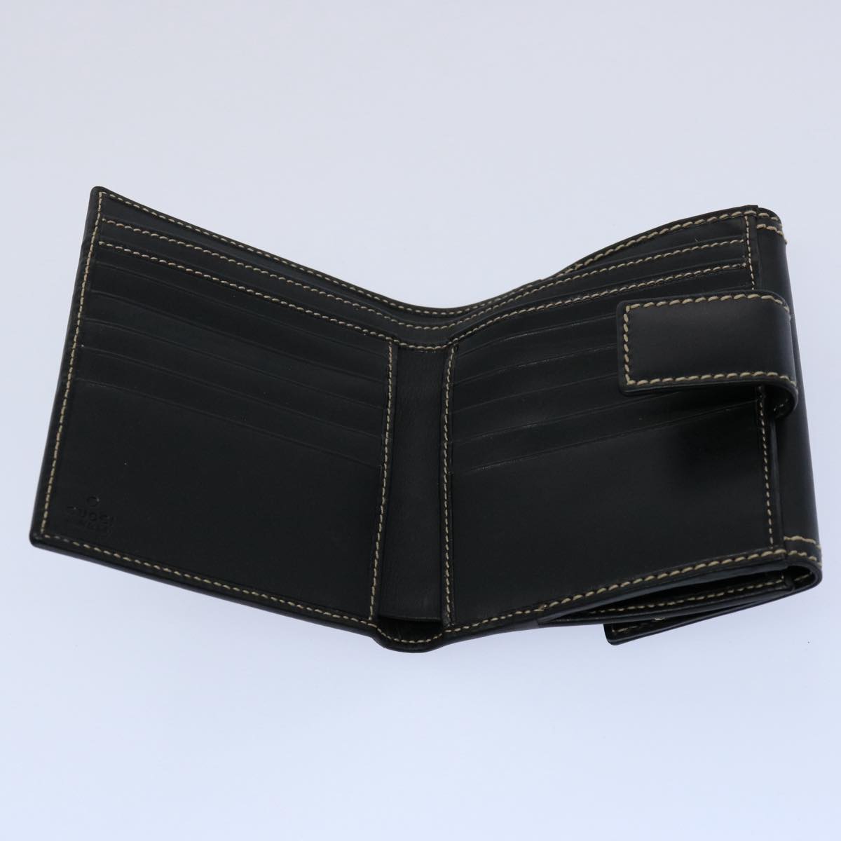 GUCCI Wallet Leather Black 141402 bs10364