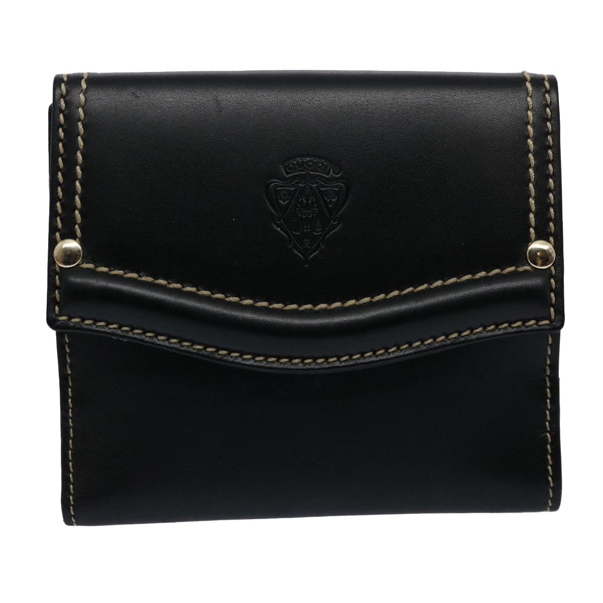 GUCCI Wallet Leather Black 141402 bs10364