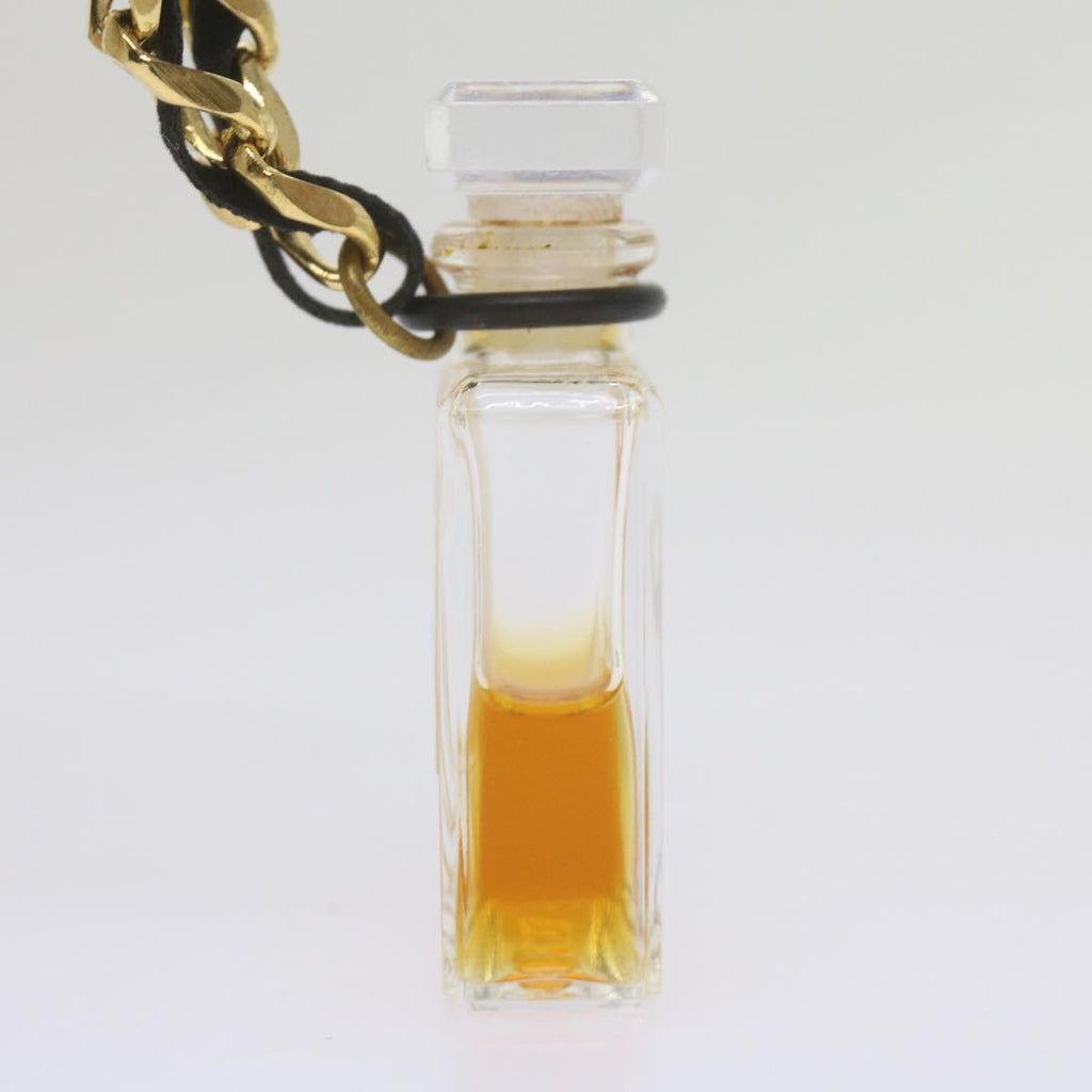 CHANEL Perfume N°5 Chain Necklace Clear Gold Tone CC bs10372