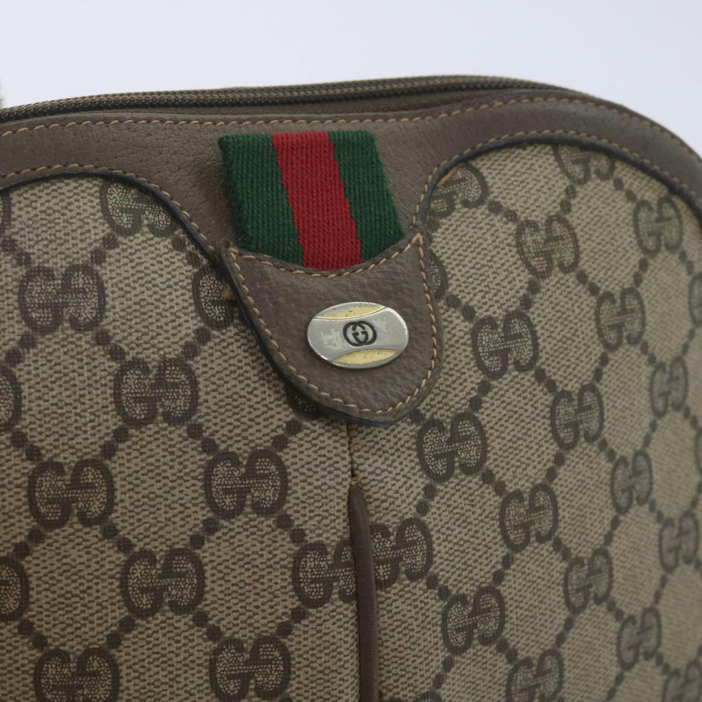GUCCI GG Supreme Web Sherry Line Shoulder Bag Beige Red 904 02 047 bs10393