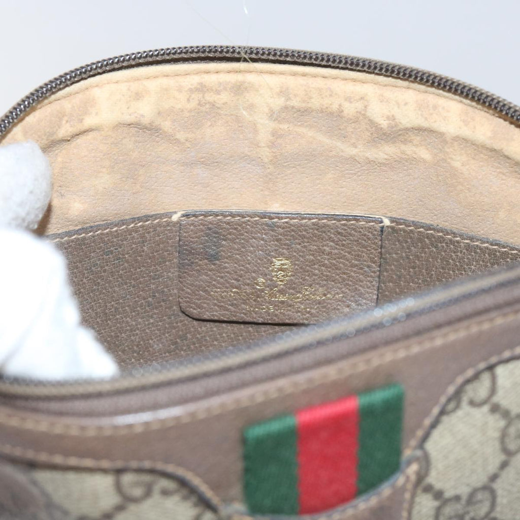 GUCCI GG Supreme Web Sherry Line Shoulder Bag Beige Red 904 02 047 bs10393