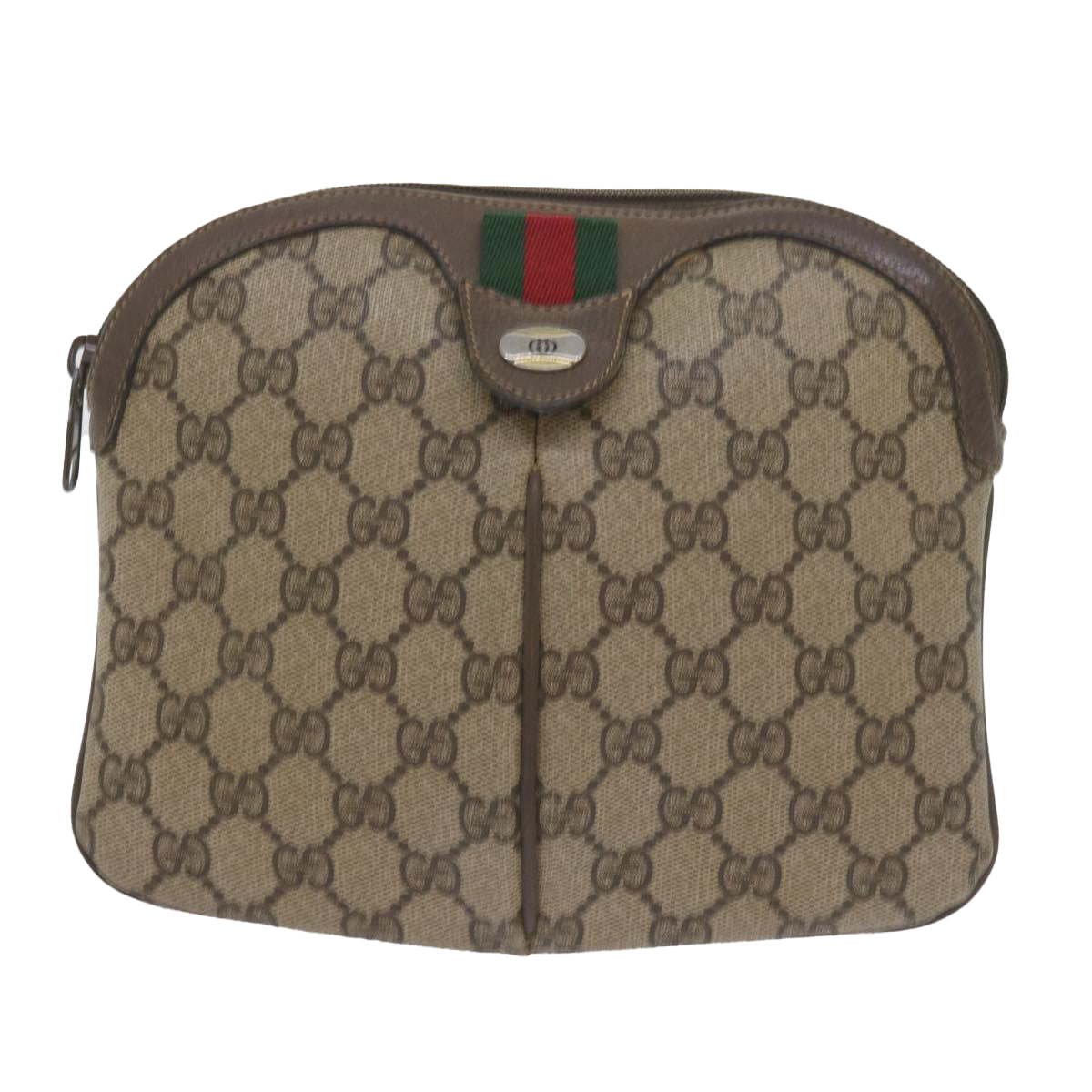 GUCCI GG Supreme Web Sherry Line Shoulder Bag Beige Red 904 02 047 bs10393