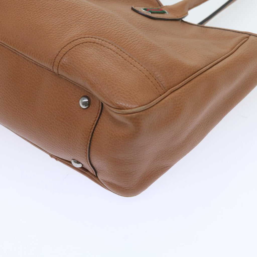 GUCCI Web Sherry Line Shoulder Bag Leather Brown Red Green 293592 bs10422