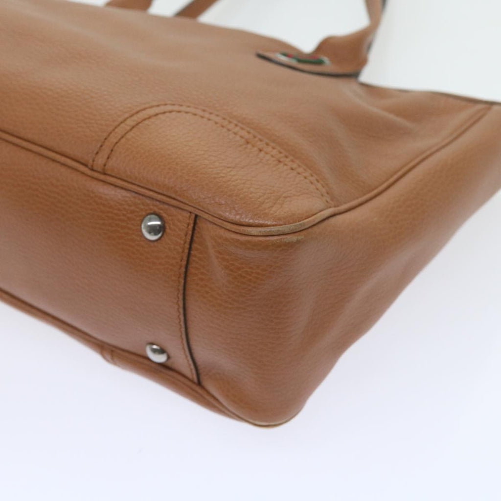GUCCI Web Sherry Line Shoulder Bag Leather Brown Red Green 293592 bs10422