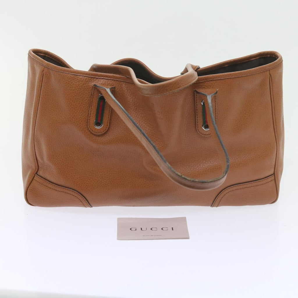 GUCCI Web Sherry Line Shoulder Bag Leather Brown Red Green 293592 bs10422