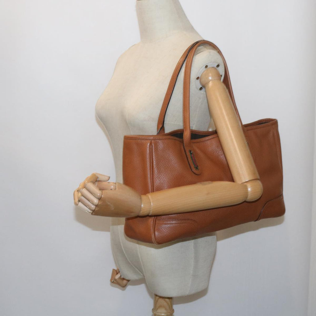 GUCCI Web Sherry Line Shoulder Bag Leather Brown Red Green 293592 bs10422
