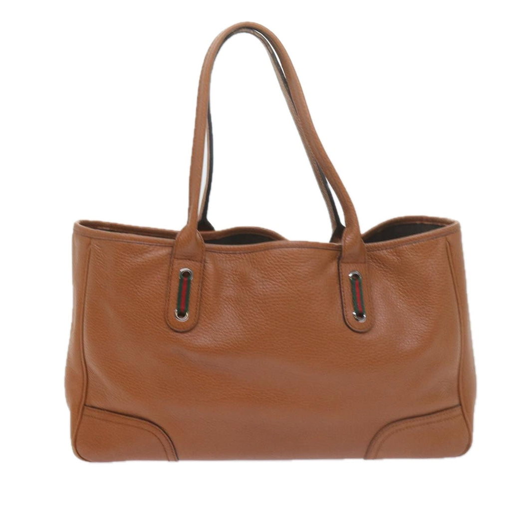 GUCCI Web Sherry Line Shoulder Bag Leather Brown Red Green 293592 bs10422