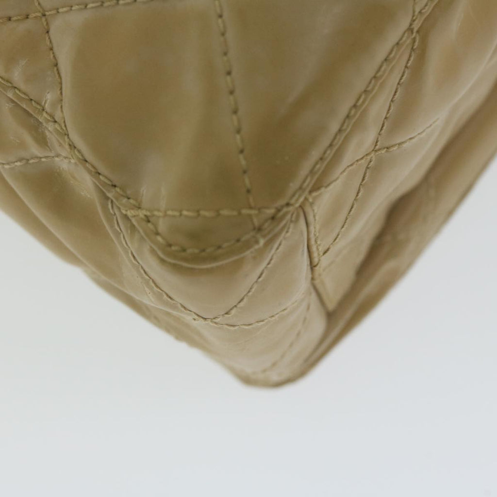 CHANEL Shoulder Bag Patent leather Beige CC bs10487