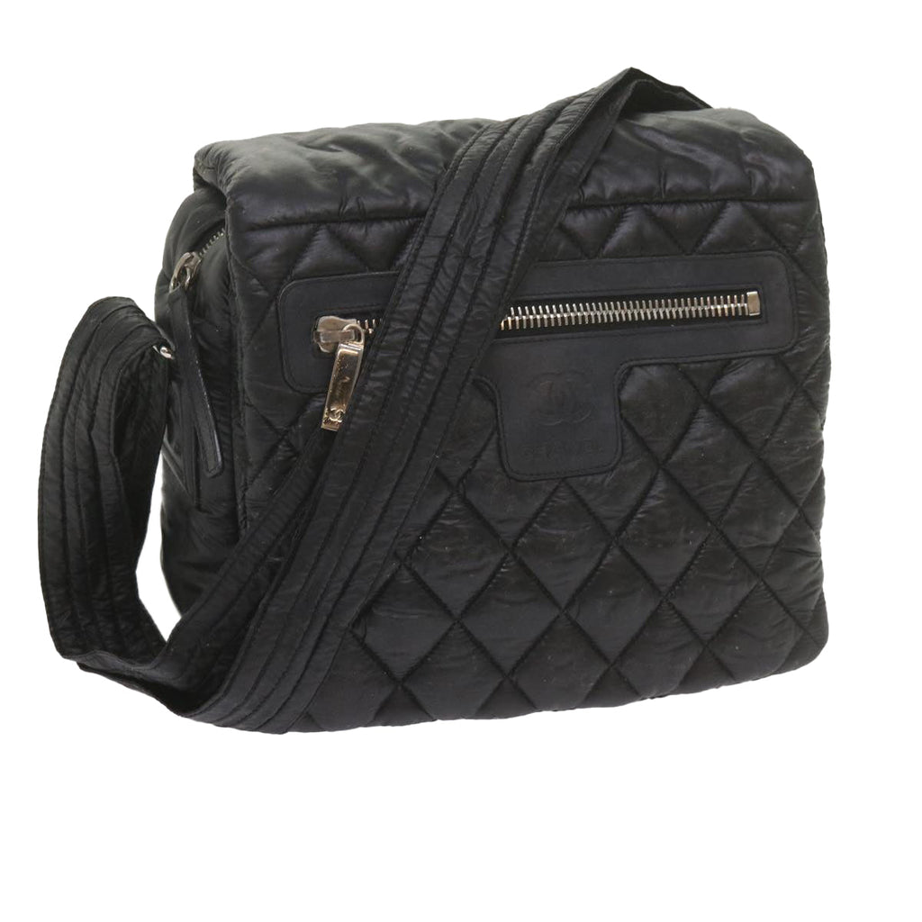 CHANEL Cococoon Shoulder Bag Nylon Black CC bs10518