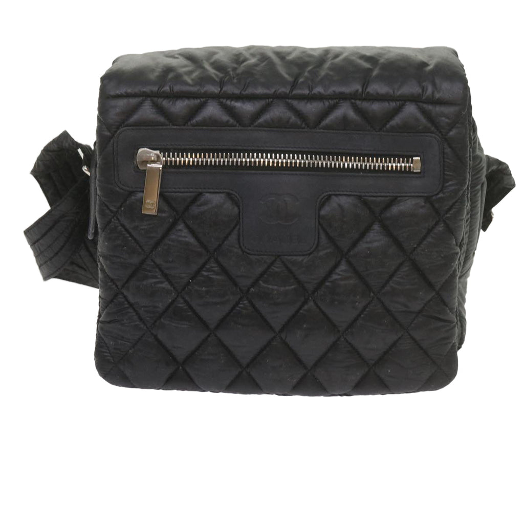 CHANEL Cococoon Shoulder Bag Nylon Black CC bs10518