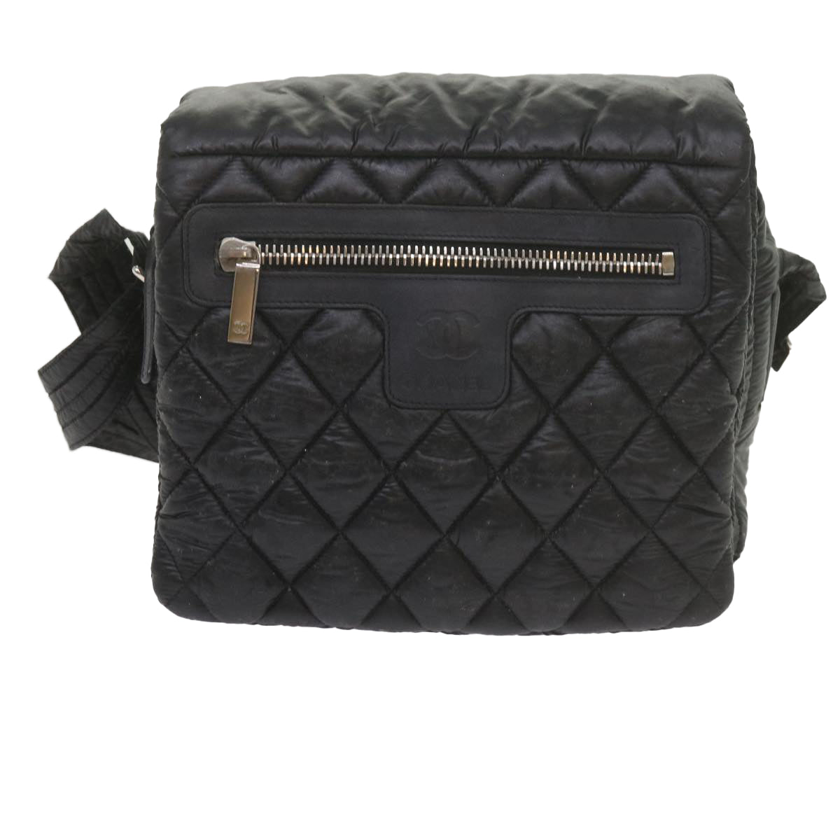 CHANEL Cococoon Shoulder Bag Nylon Black CC bs10518