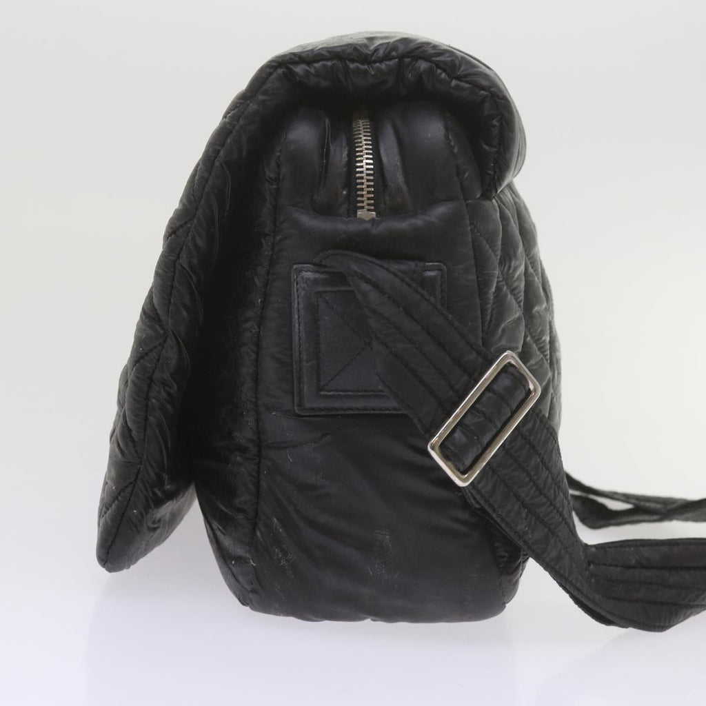CHANEL Cococoon Shoulder Bag Nylon Black CC bs10518