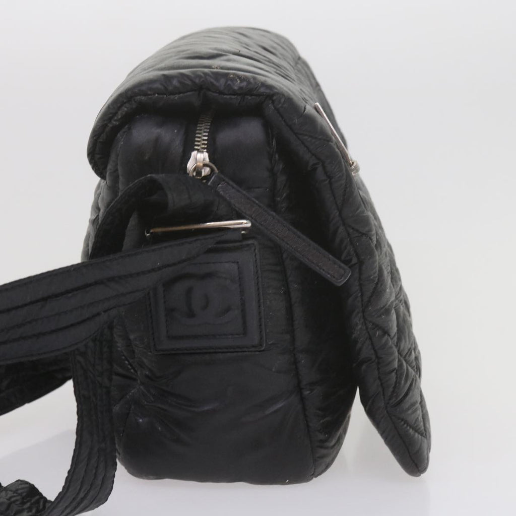 CHANEL Cococoon Shoulder Bag Nylon Black CC bs10518