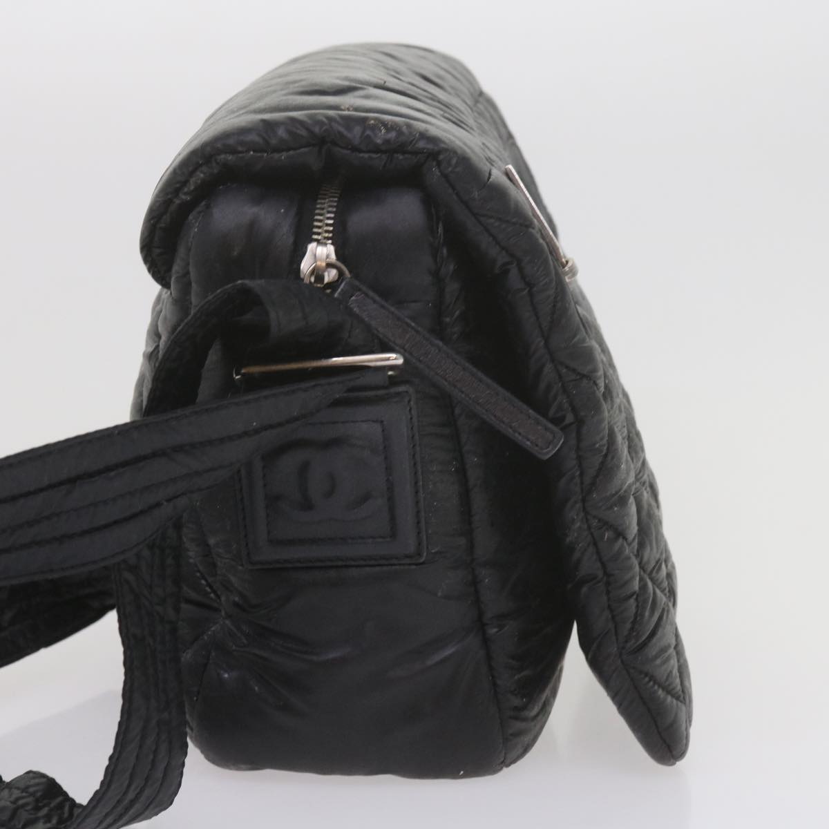 CHANEL Cococoon Shoulder Bag Nylon Black CC bs10518