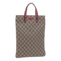 GUCCI GG Supreme Hand Bag PVC Leather Beige 117551 bs10599