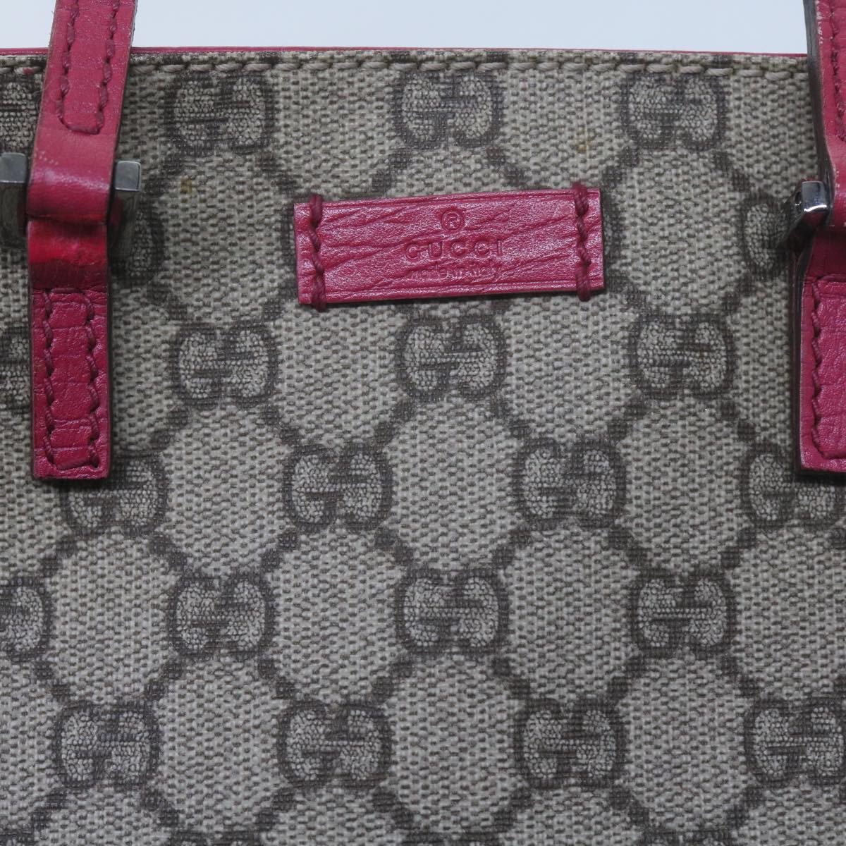 GUCCI GG Supreme Hand Bag PVC Leather Beige 117551 bs10599