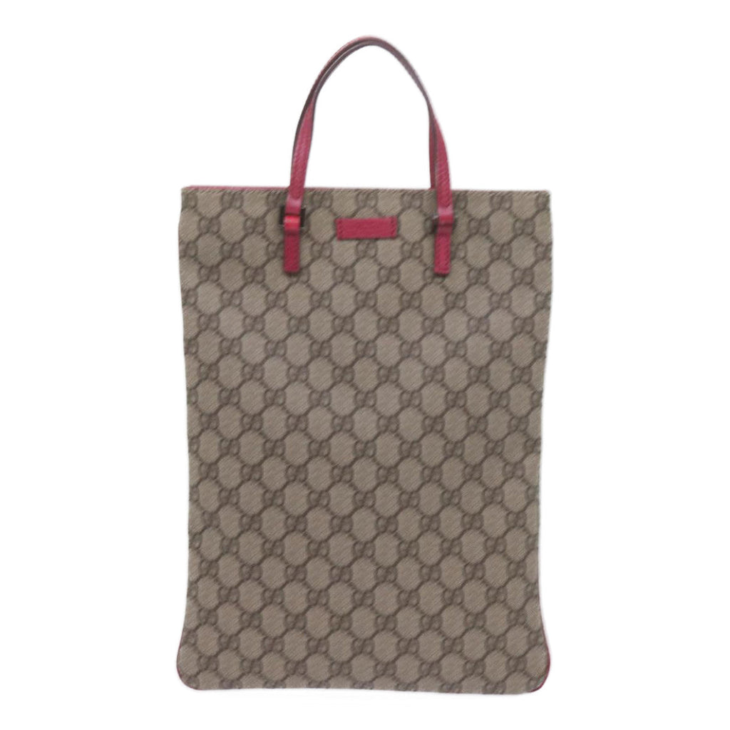 GUCCI GG Supreme Hand Bag PVC Leather Beige 117551 bs10599