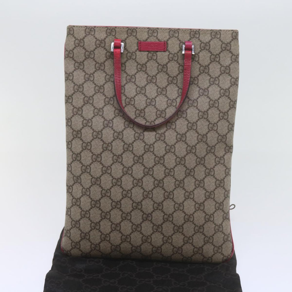 GUCCI GG Supreme Hand Bag PVC Leather Beige 117551 bs10599
