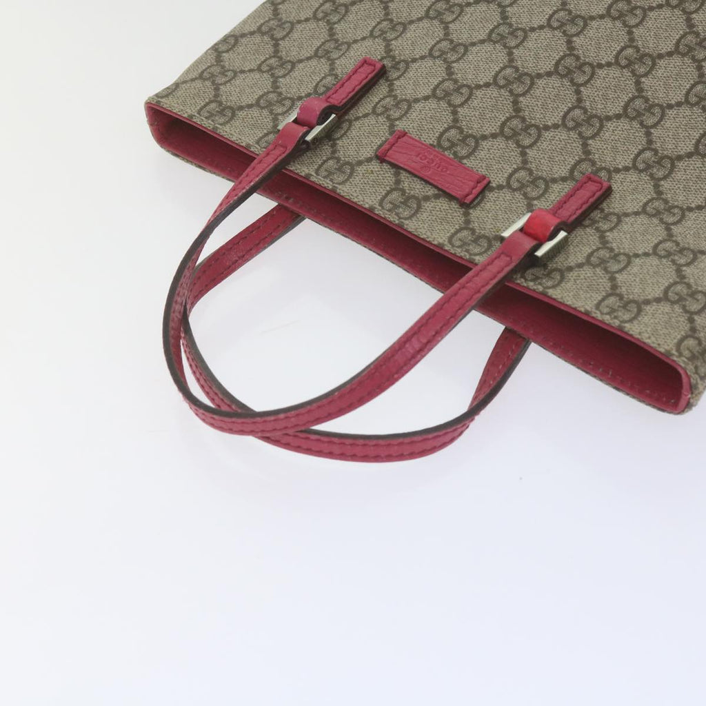 GUCCI GG Supreme Hand Bag PVC Leather Beige 117551 bs10599