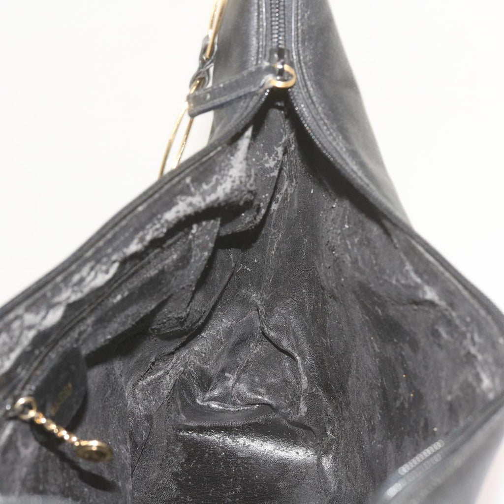 GUCCI Shoulder Bag Leather Black 001 1998 1805 bs10616