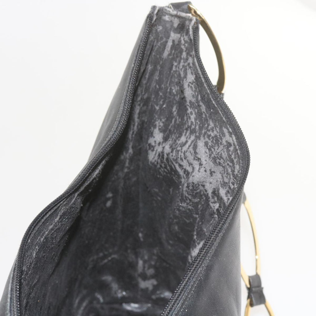 GUCCI Shoulder Bag Leather Black 001 1998 1805 bs10616