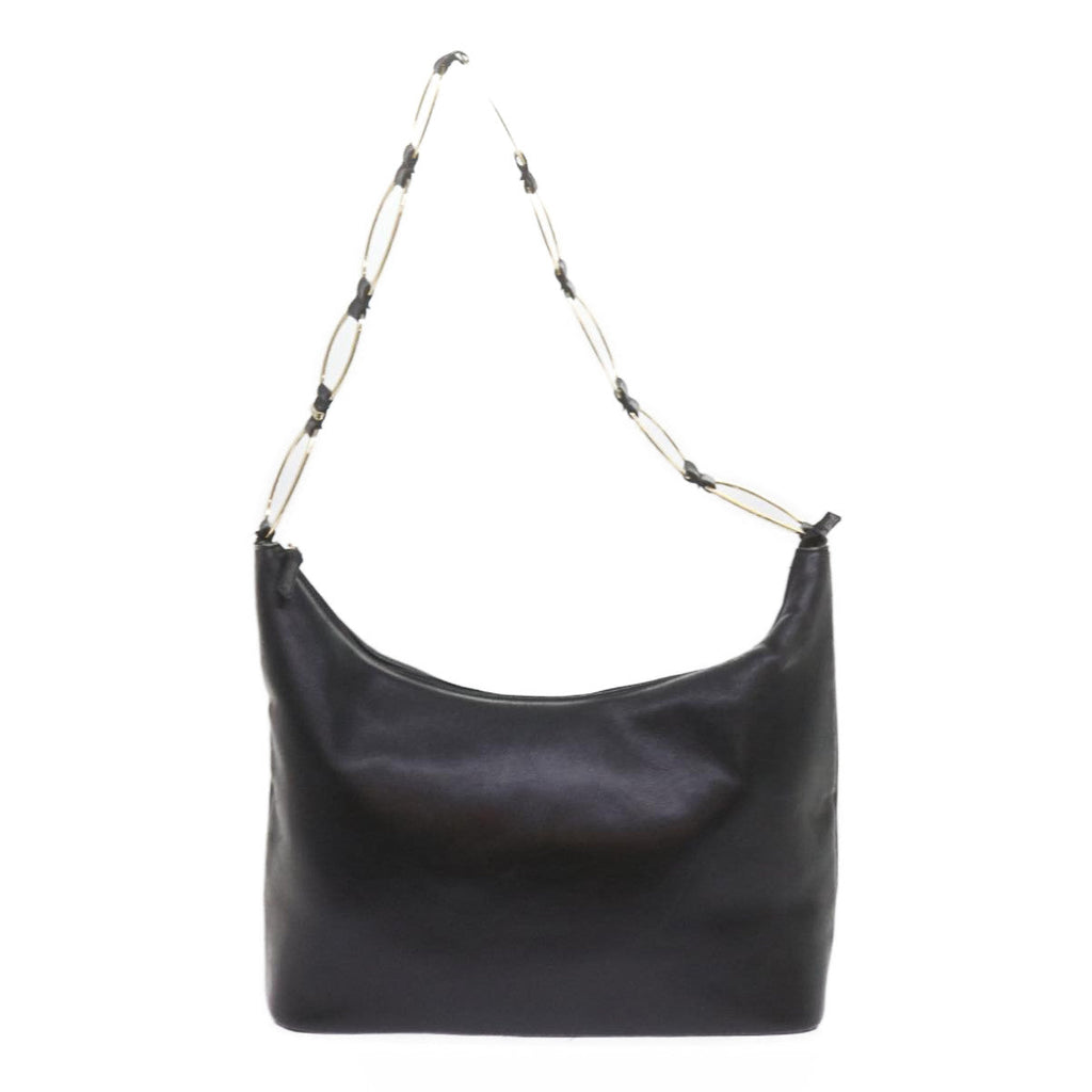 GUCCI Shoulder Bag Leather Black 001 1998 1805 bs10616