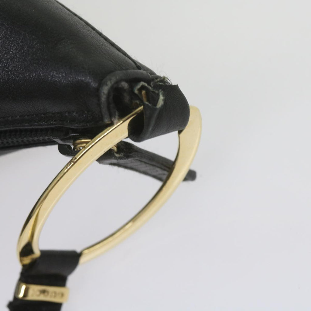 GUCCI Shoulder Bag Leather Black 001 1998 1805 bs10616