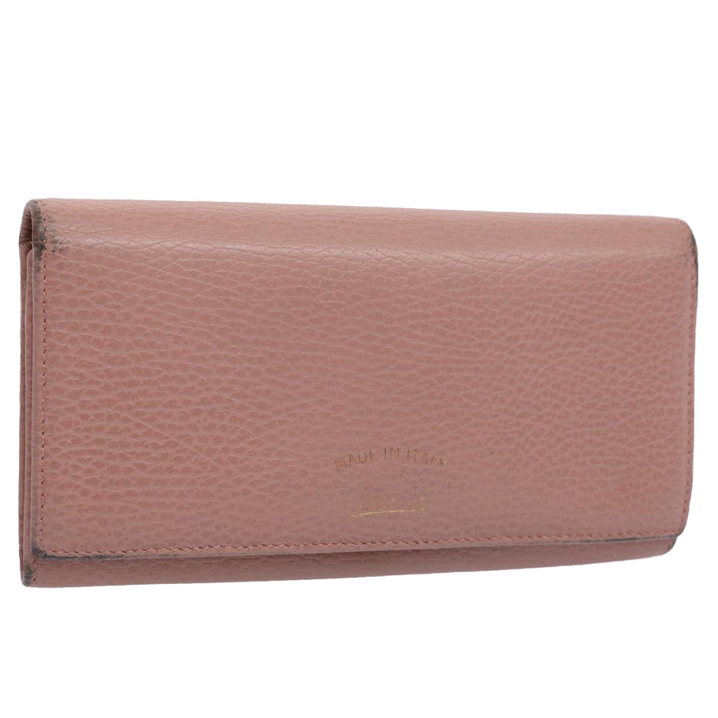 GUCCI Long Wallet Leather Pink 354498 bs10632