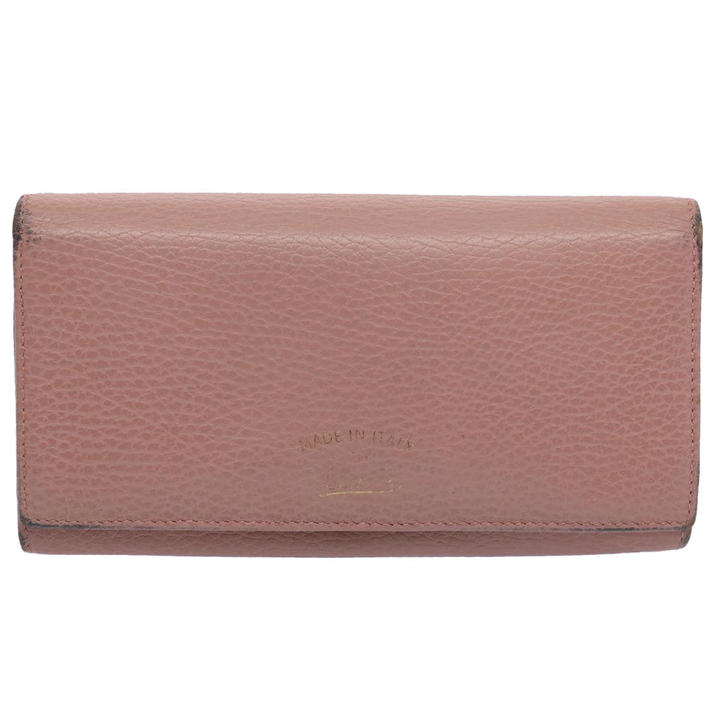 GUCCI Long Wallet Leather Pink 354498 bs10632