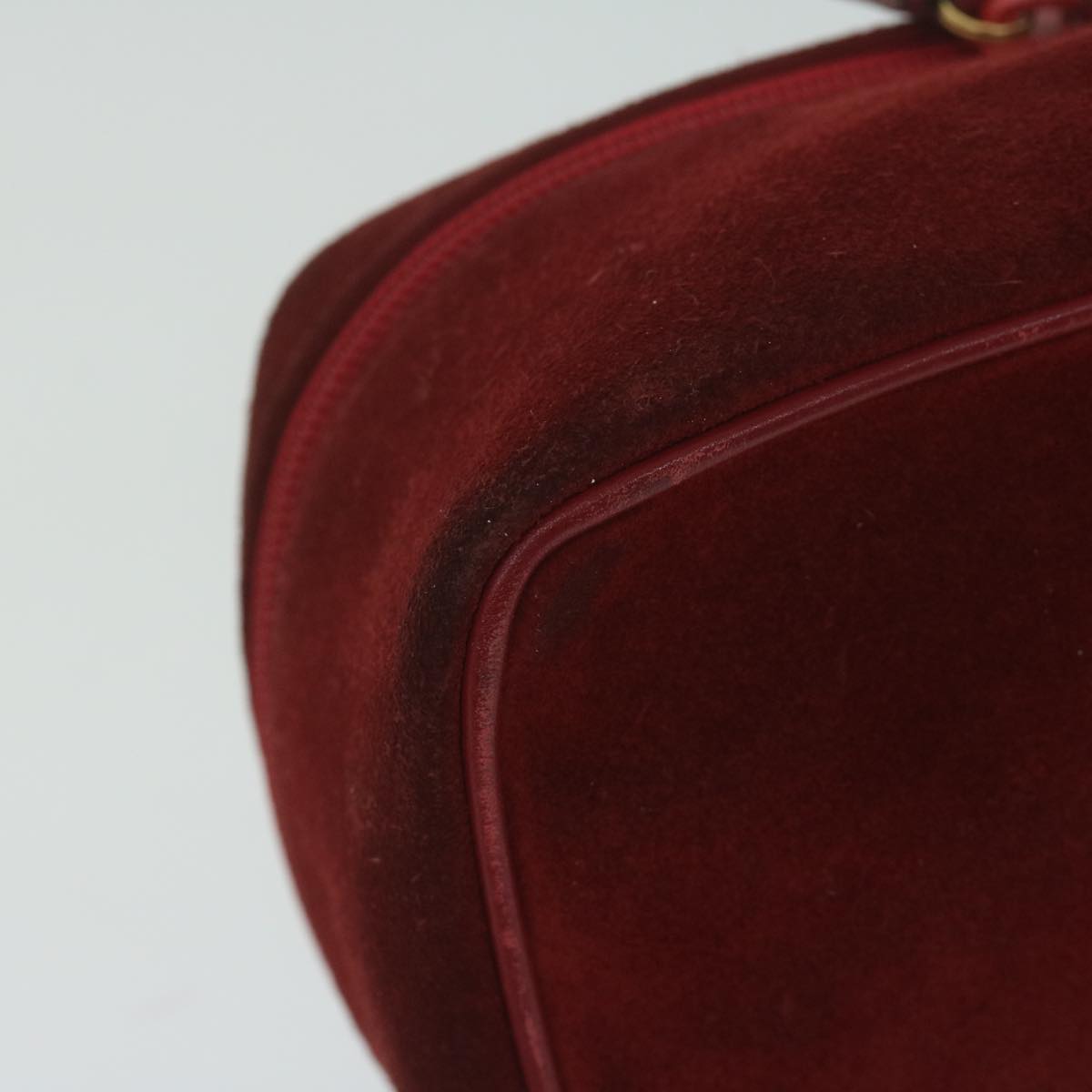 GUCCI Vanity Cosmetic Pouch Suede Red 032 1705 0141 bs10687