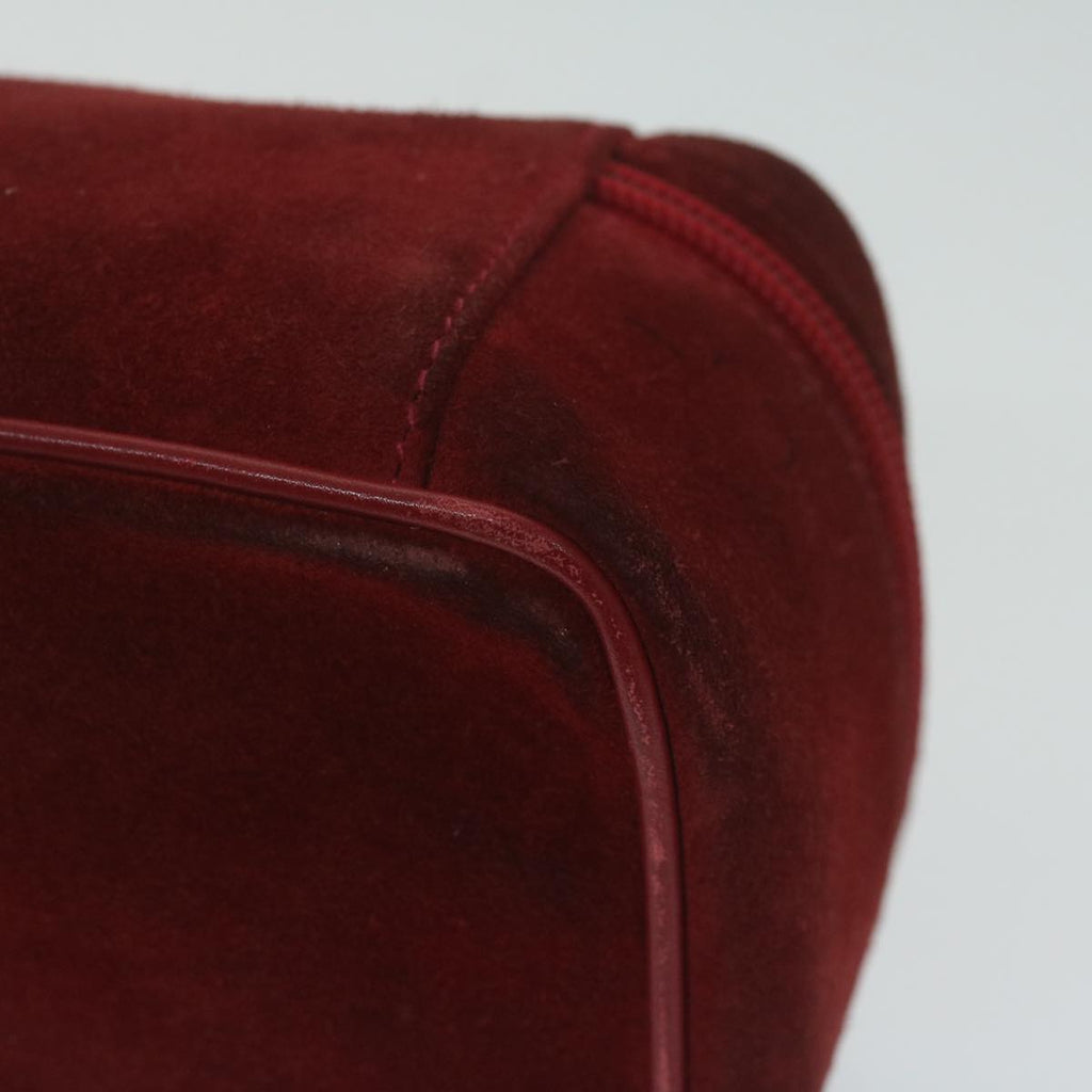 GUCCI Vanity Cosmetic Pouch Suede Red 032 1705 0141 bs10687